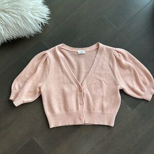 Aritzia Pink Cardigan Sweater